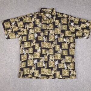 Vintage Cooke Street Shirt Mens XL Palm Floral Hawaiian Aloha Made In‎ Hawaii